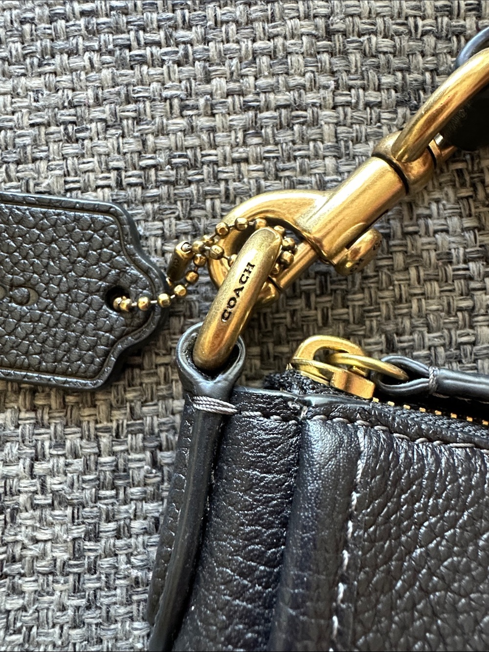 Coach Chaise Black Pebbled Leather Crossbody with Gold Hardware - Picture 15 of 16
